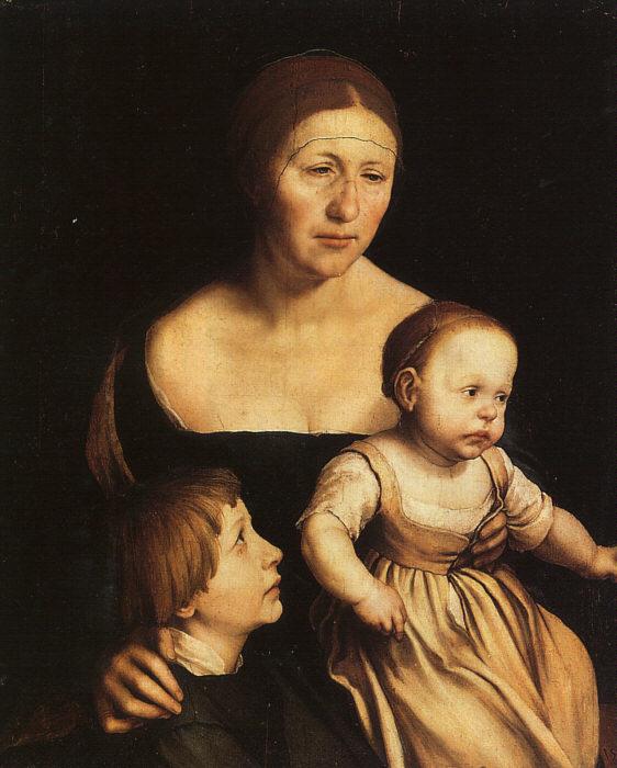 Hans Holbein The Artist's Wife with Katherine and Philip